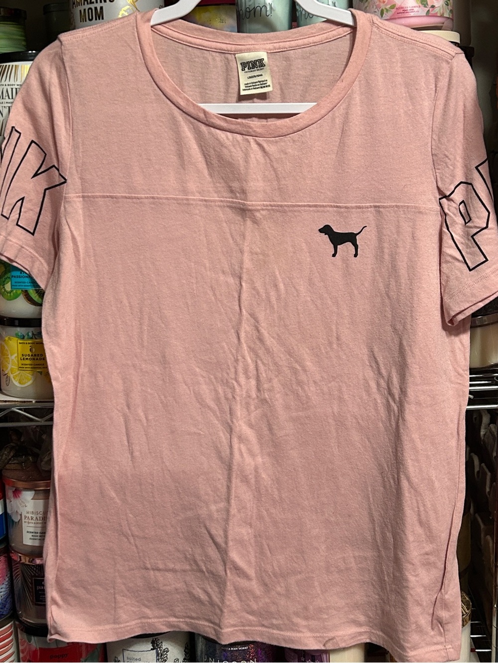 PINK Victoria's Secret Light Pink Short Sleeve Logo Tee